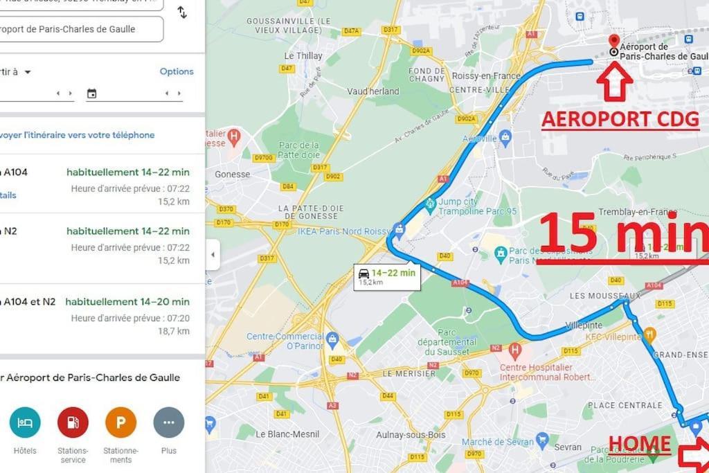 Joli T2, Terrasse Et Jardin, Ideal Pour Familles, A 15 Min De L'Aeroport Roissy Cdg Tremblay-en-France Esterno foto